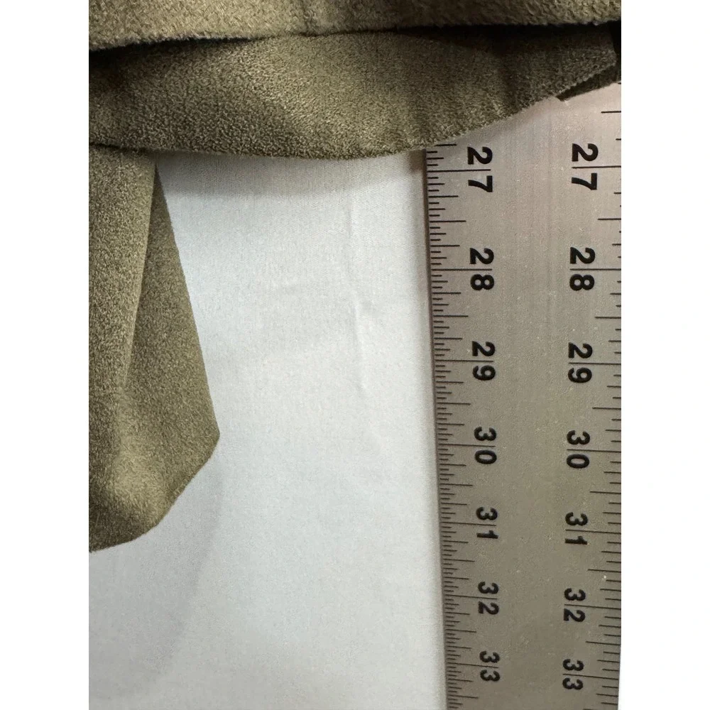 Chaps Ralph Lauren Mens 50L Olive Green Faux Suede Two Button Blazer Sport Coat